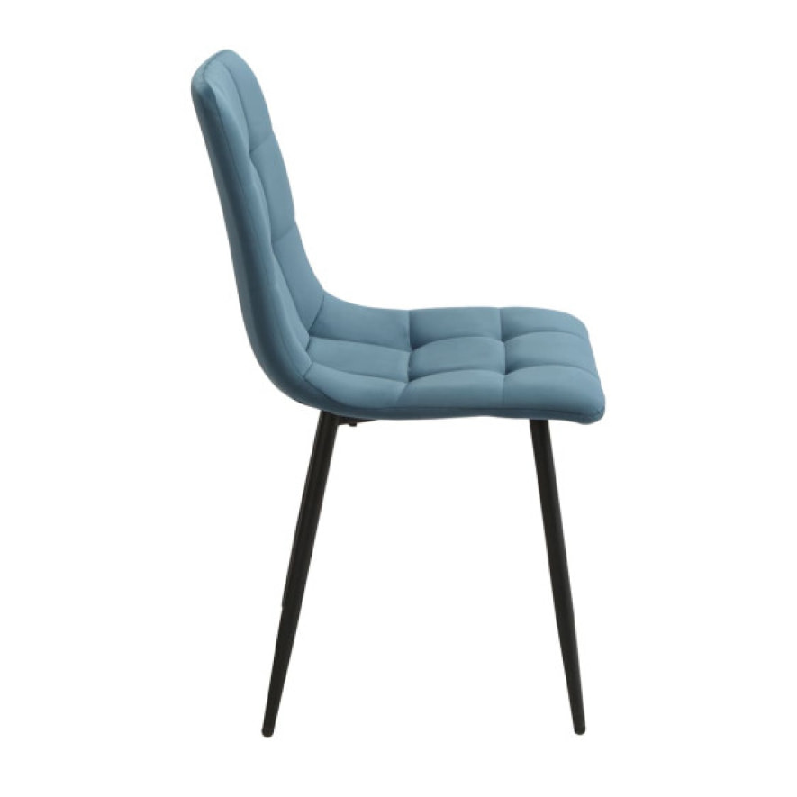 Chaise en velours avec piétement métal noir - 3 coloris - PAOLA 2