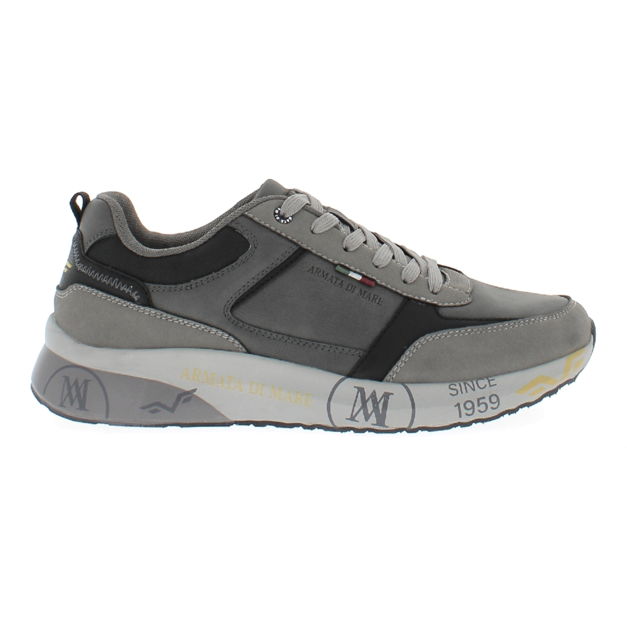 Armata di Mare Scarpe Uomo Sneakers Casual Stringate con Soletta Rimovibile in Memory Foam AMU W24N626 Grey