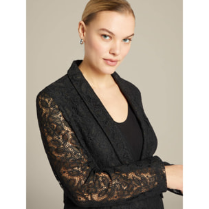 Elena Mirò - Blazer in pizzo macramé - Nero