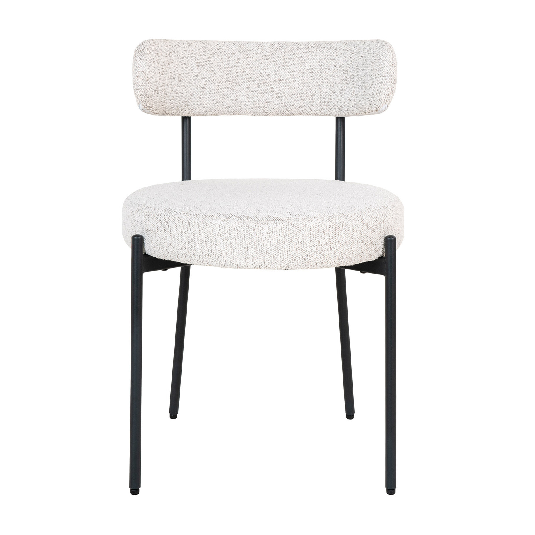 Ivanec - lot de 2 chaises - en tissu bouclette - Noir / Blanc