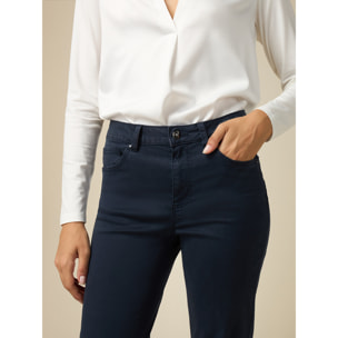 Oltre - Pantalón regular de mezcla tencel - Azul