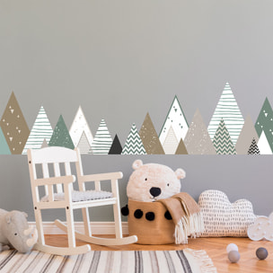 Stickers muraux enfants - Décoration chambre bébé - Autocollant Sticker mural géant enfant montagnes scandinaves TINAKA