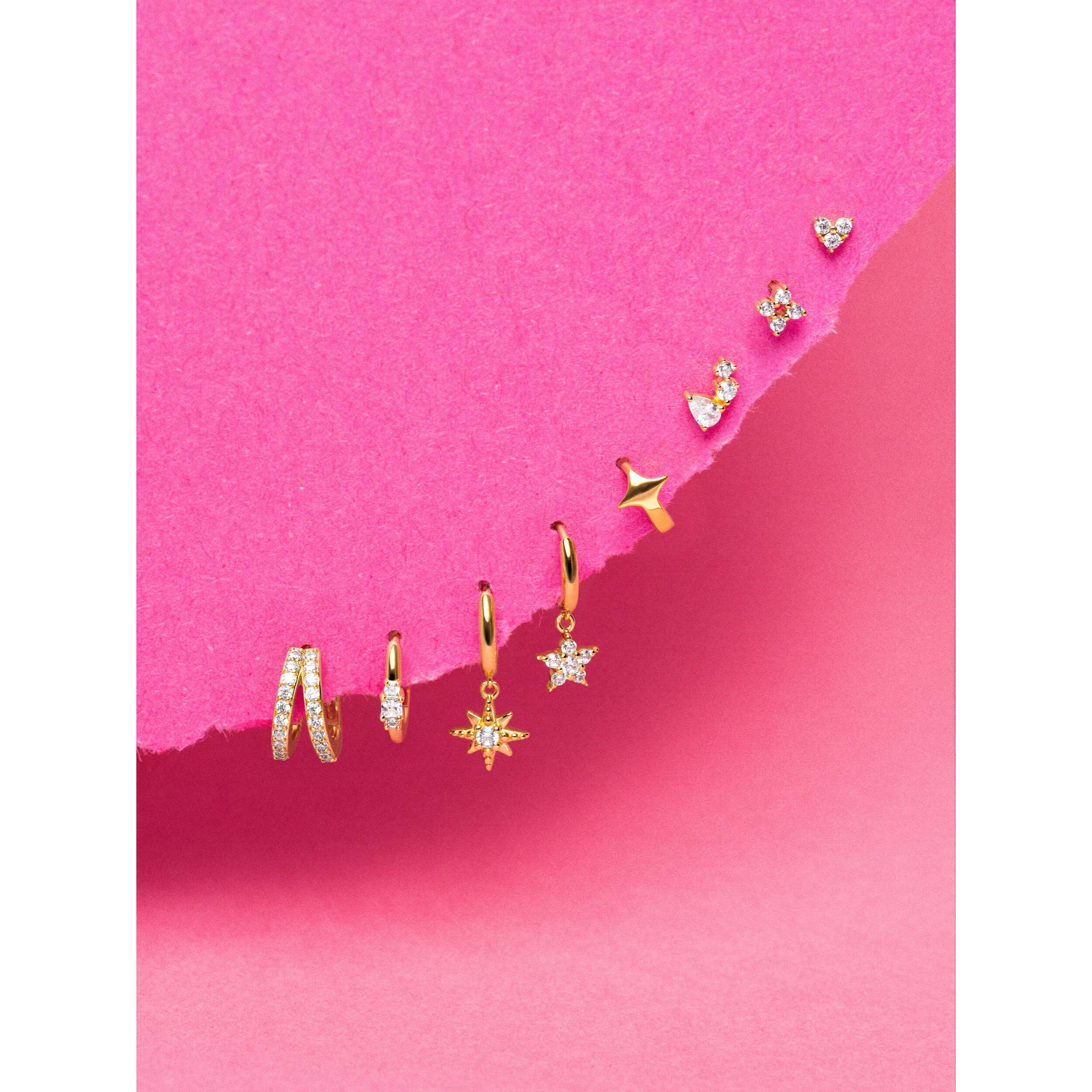 Pendiente Suelto Tiny Star Plata Baño Oro