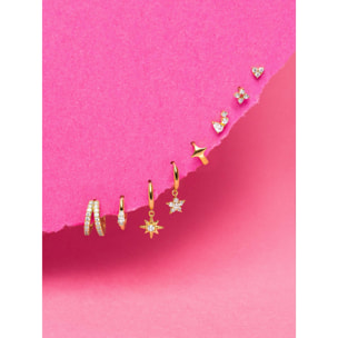 Pendiente Suelto Tiny Star Plata Baño Oro