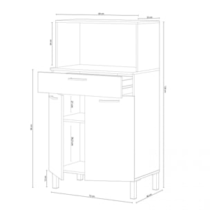 Alacena cocina Colin 2 Puertas Blanco Artik (Blanco Mate) - Roble Canadian