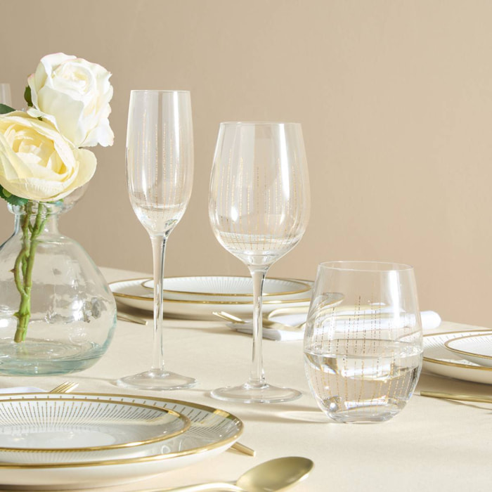 Lot de 4 verres à vin Lunis 38cl doré