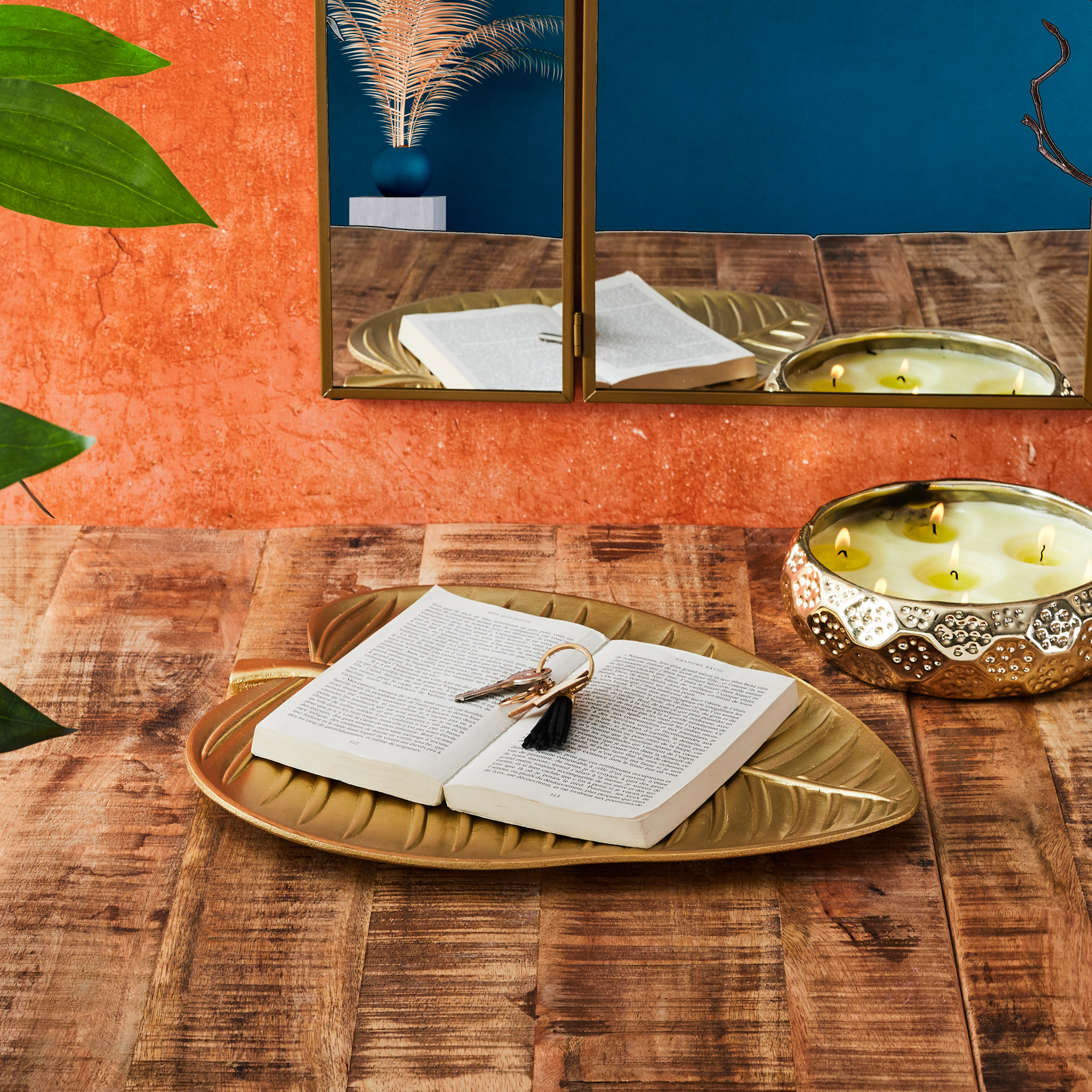 Vide Poche Feuille Dore