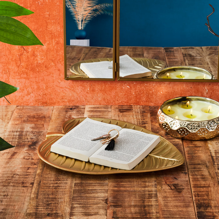 Vide Poche Feuille Dore