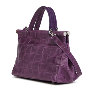 Borse Donna colore Viola-in pelle Made in Italy 21x30x16cm