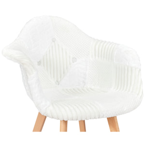 Fauteuil Scandinave Patchwork Blanc - Lot De 2