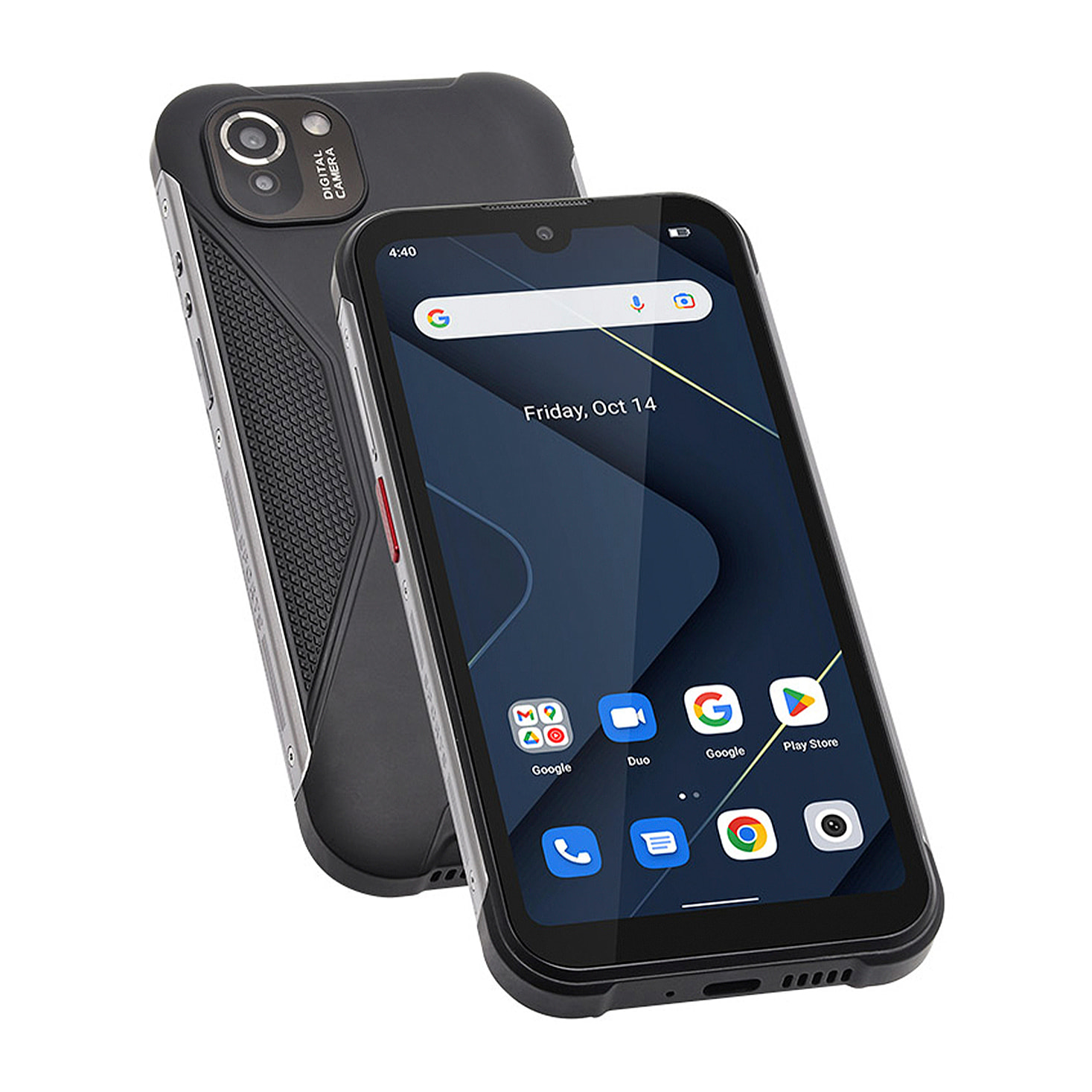 DAM Smartphone robusto  W555 4G, Android 12, 3 GB di RAM + 32 GB. Schermo HD da 5,7''. 13mpx. GPS.IP67. Funzione POC. 7,4x1,3x15 centimetri. Colore nero