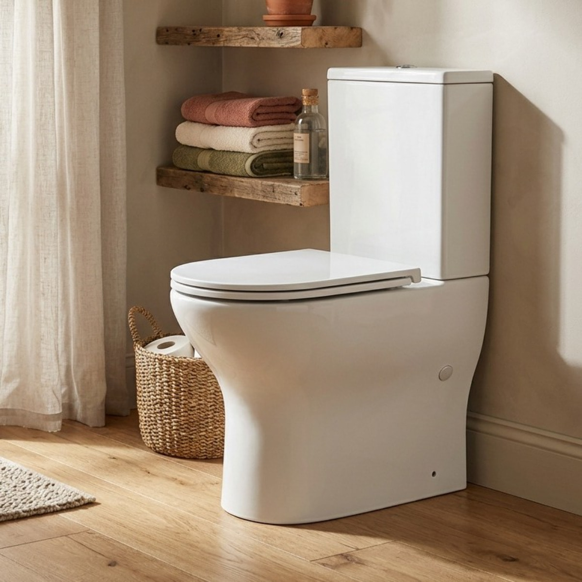 Brevis Combi WC à poser sans bride en céramique compatible PMR avec abattant SoftClose, blanc (SATBRE033RREXVPP)