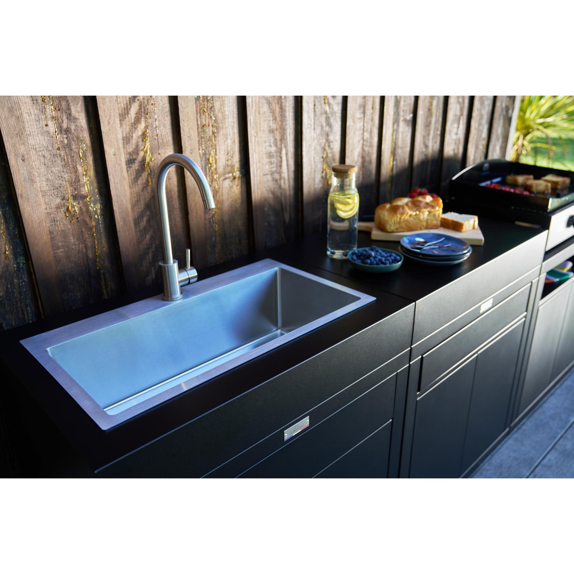 Meuble Cuisson Avec Tablette, 80 X 55 cm Noir - LE MARQUIER