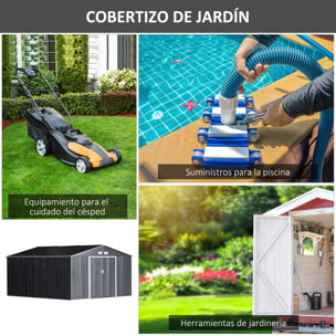 Cobertizo Tipo Caseta Jardín para Herramientas Acero Galvanizado 340x382x200 cm