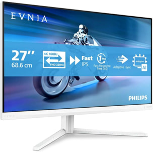 Ecran PC Gamer PHILIPS Evnia 27M2N5901A 27" 4K 320Hz Fast IPS HDR 400 HDMI 2.1 USB-C 65W Ambiglow
