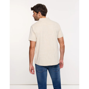 Camisa Manga Corta Beige - Paigeon