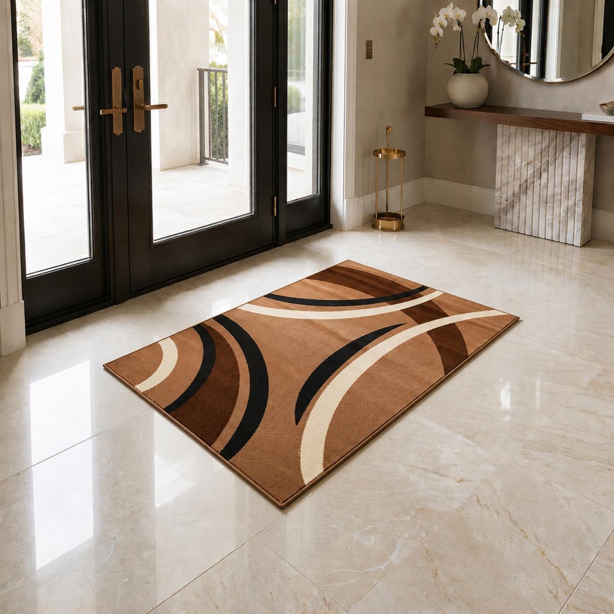 Tapis salon et chambre tissé motif rond SAILIN