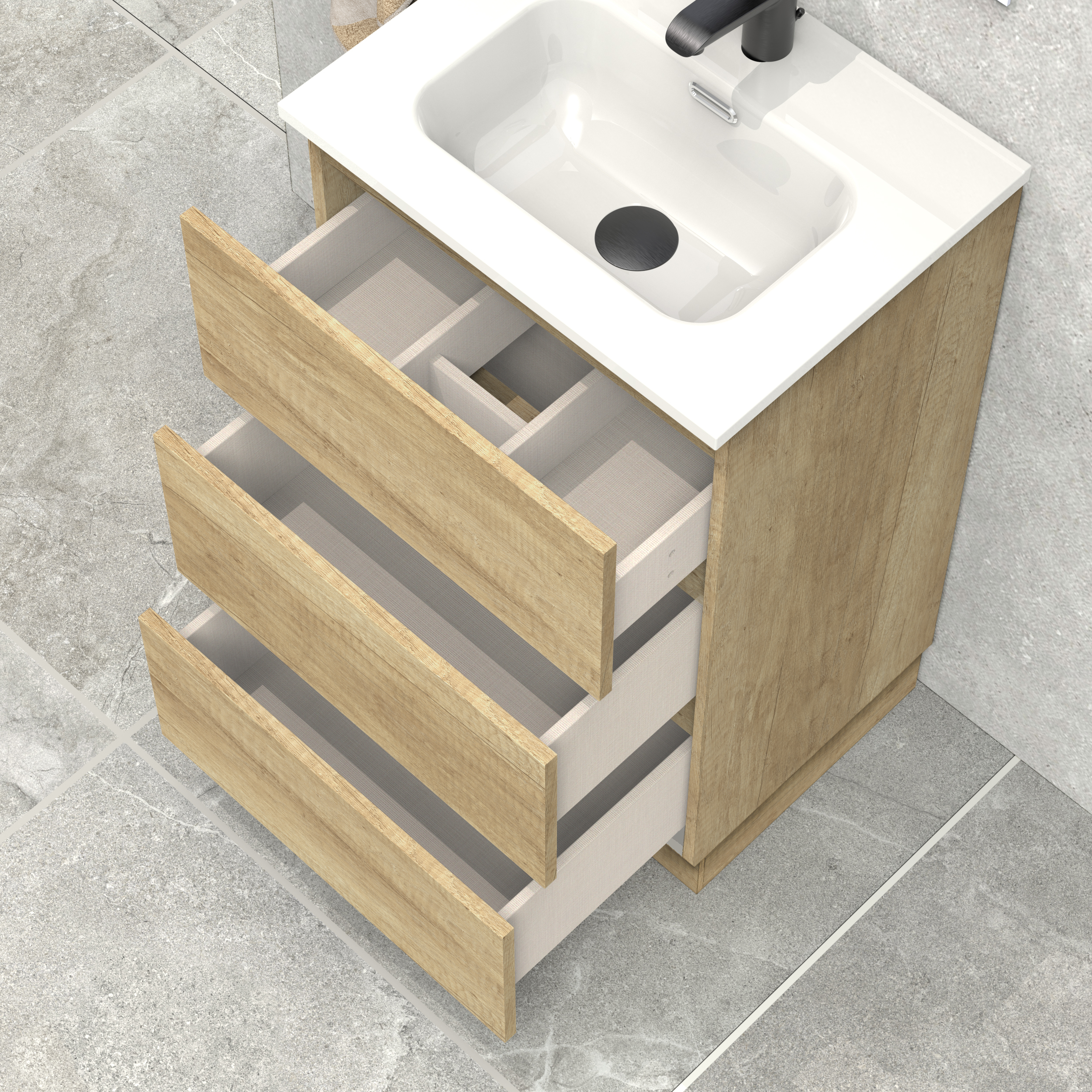 Ensemble de salle de bain IRONA 3C, 50cm, comprend lavabo et miroir