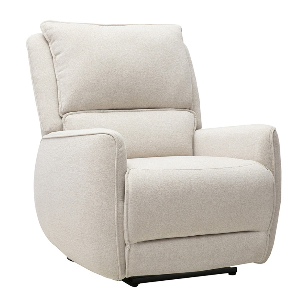 Fauteuil relax électrique en tissu effet velours texturé beige RACHEL