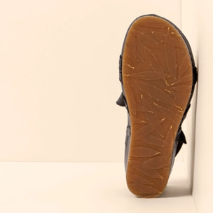 Sandalia de cuña N5855 SOFT NAPPA BLACK / PICUAL color Black