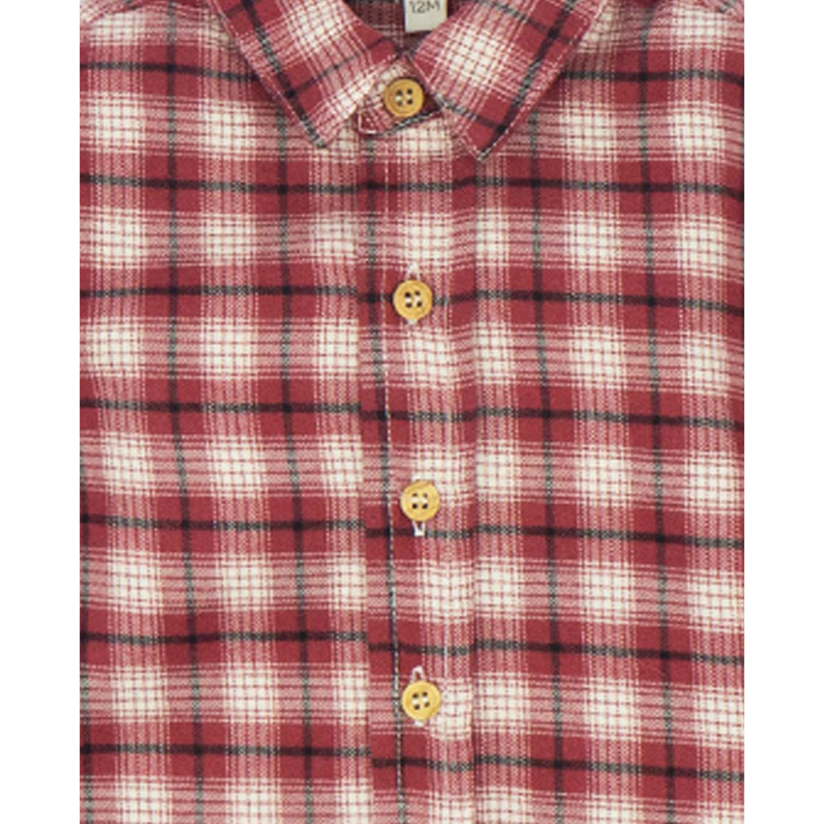 Camisa cuello camisero cuadros granate