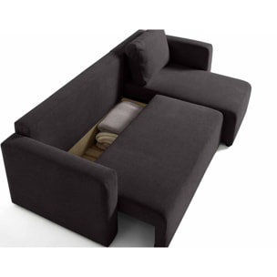 Canopy - canapé d'angle réversible - 4 places - convertible avec coffre - en tissu texturé - Gris foncé