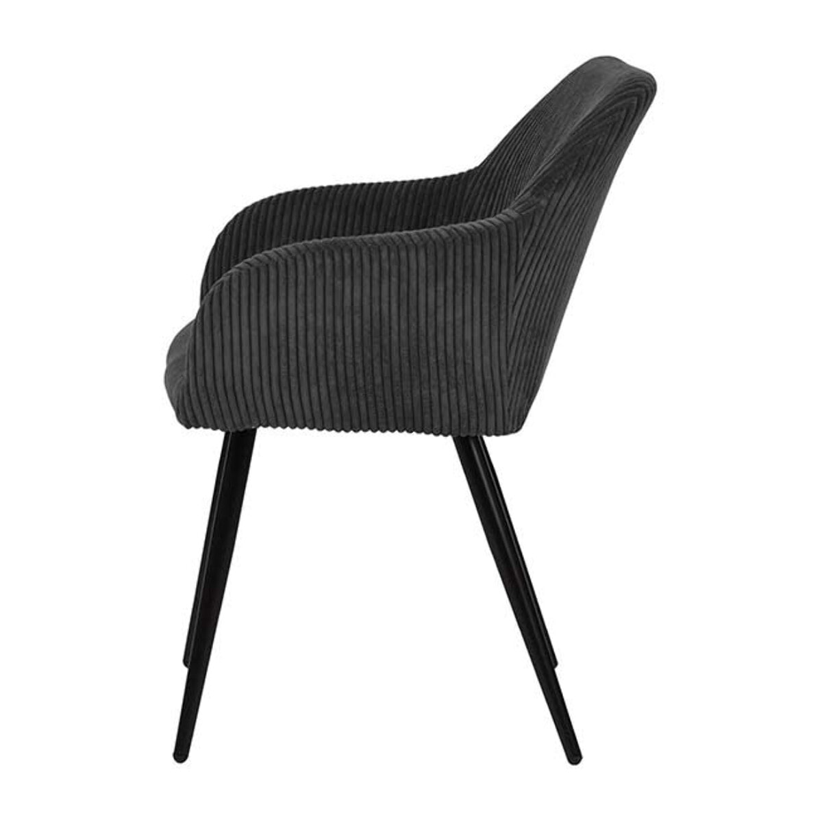 Primavera - lot de 2 chaises - gris anthracite - en velours côtelé - Gris Anthracite