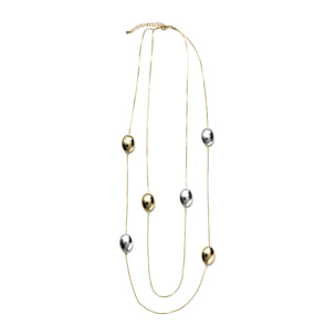 Collar Walcu acabado plata y oro amarillo 18k