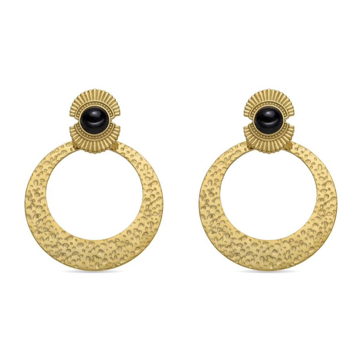 Pendientes con Onix acabado oro 18k