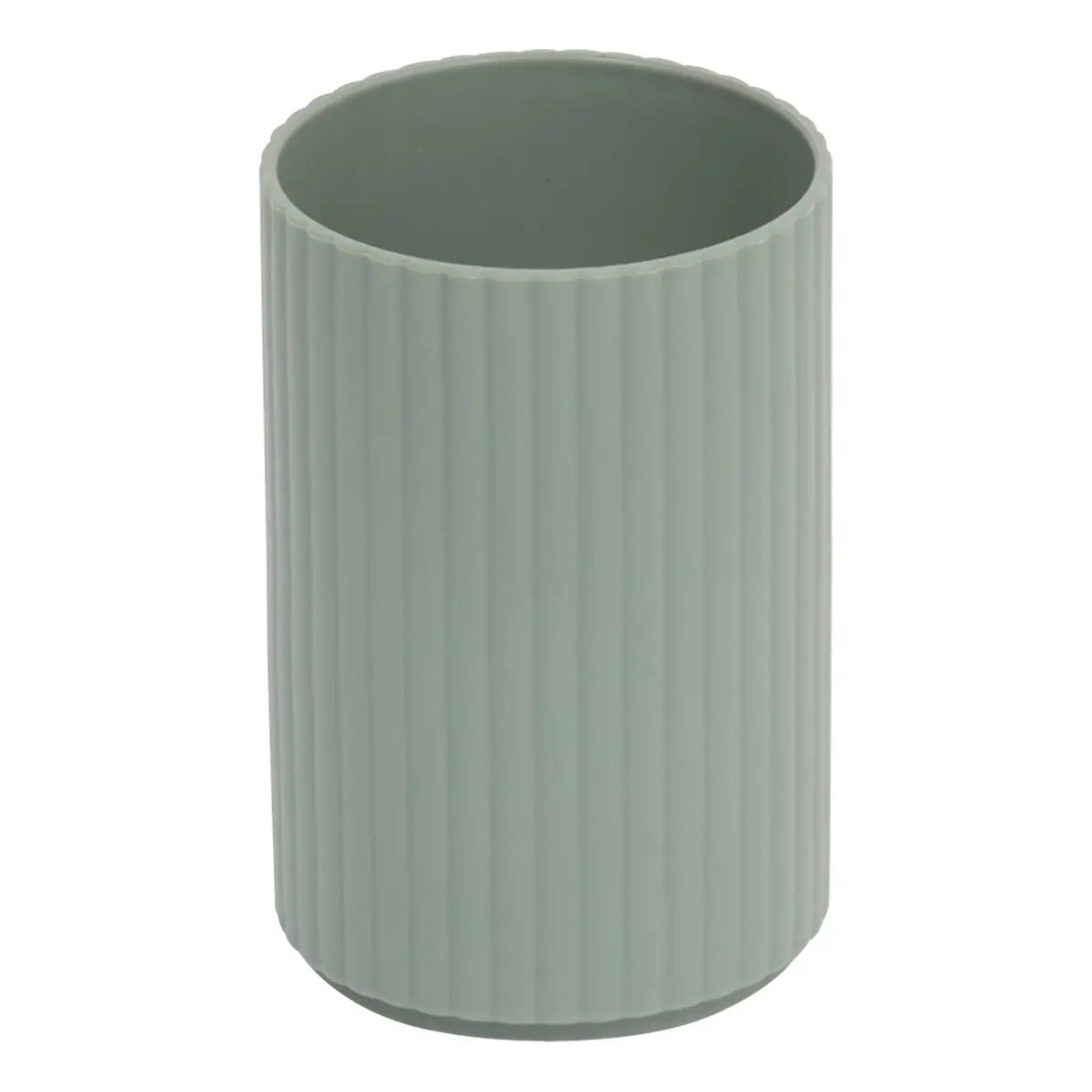 Lot distributeur de savon et gobelet strié vert