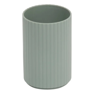 Lot distributeur de savon et gobelet strié vert