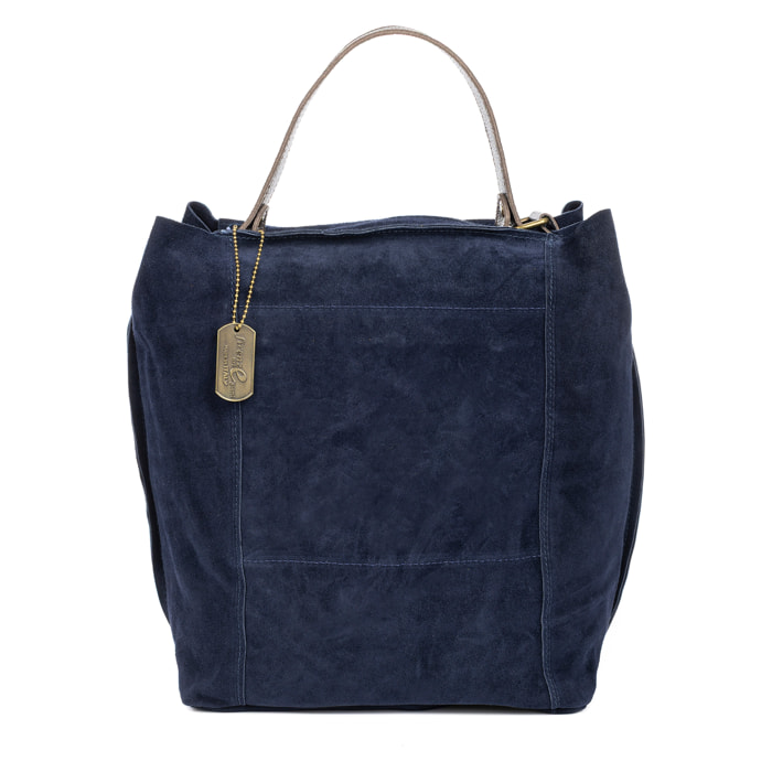 Avigliano bolso shopper mujer. Piel auténtica Gamuza.