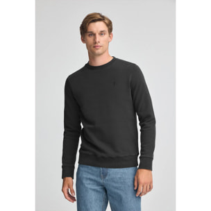 Sudadera negra efecto lavado con logo Rigby Go