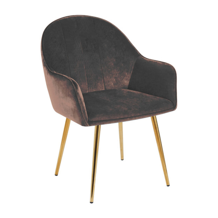 Set 2 poltrone in velluto con gambe oro, sedie imbottite design elegante e moderno, struttura in legno con schienale e seduta confortevoli, rivestimento effetto velluto morbido, ideali per soggiorno camera e ufficio, stile raffinato