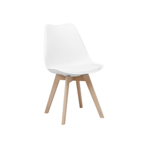 Table à manger ronde Ø80cm et 2 chaises blanches scandinaves - Hedvig