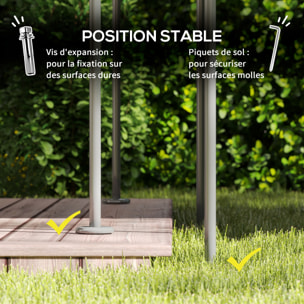 Tonnelle barnum 3 x 4 m 6 rideaux amovibles double toit métal époxy polyester gris