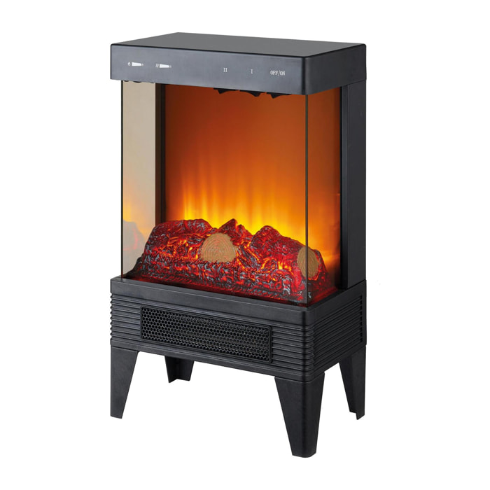 Chimenea eléctrica tipo estufa 1800W en negro CHE-210 PURLINE