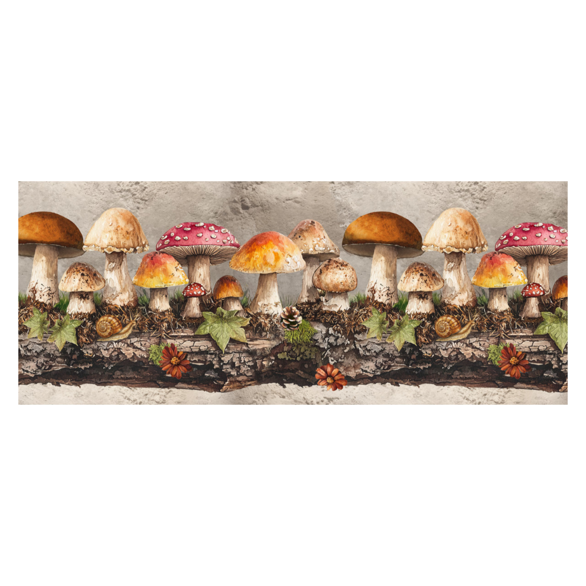 Tappeto Passatoia Corsia Cucina Ingresso Antimacchia Disegno Funghi 2657