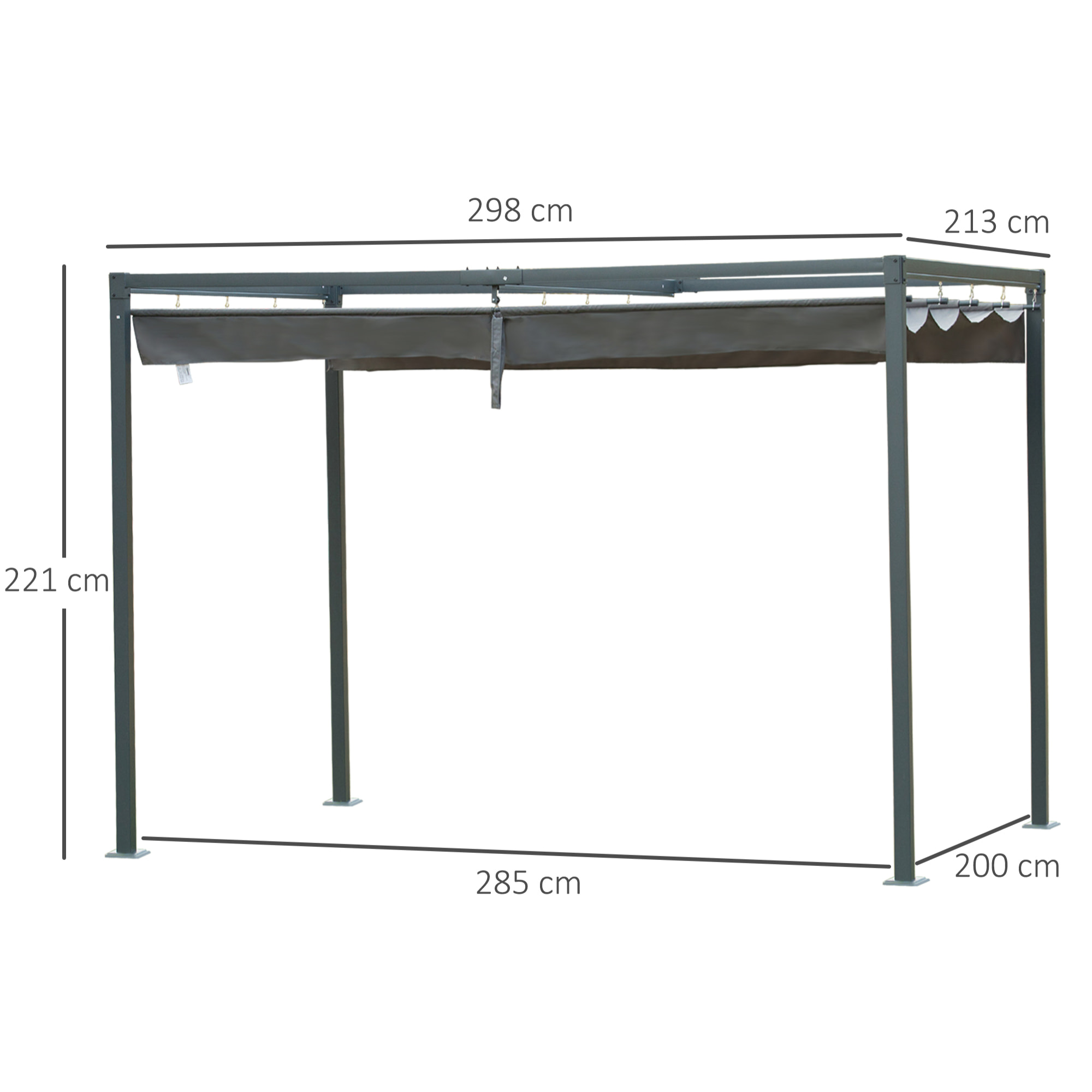 Pergola rétractable polyester haute densité métal époxy