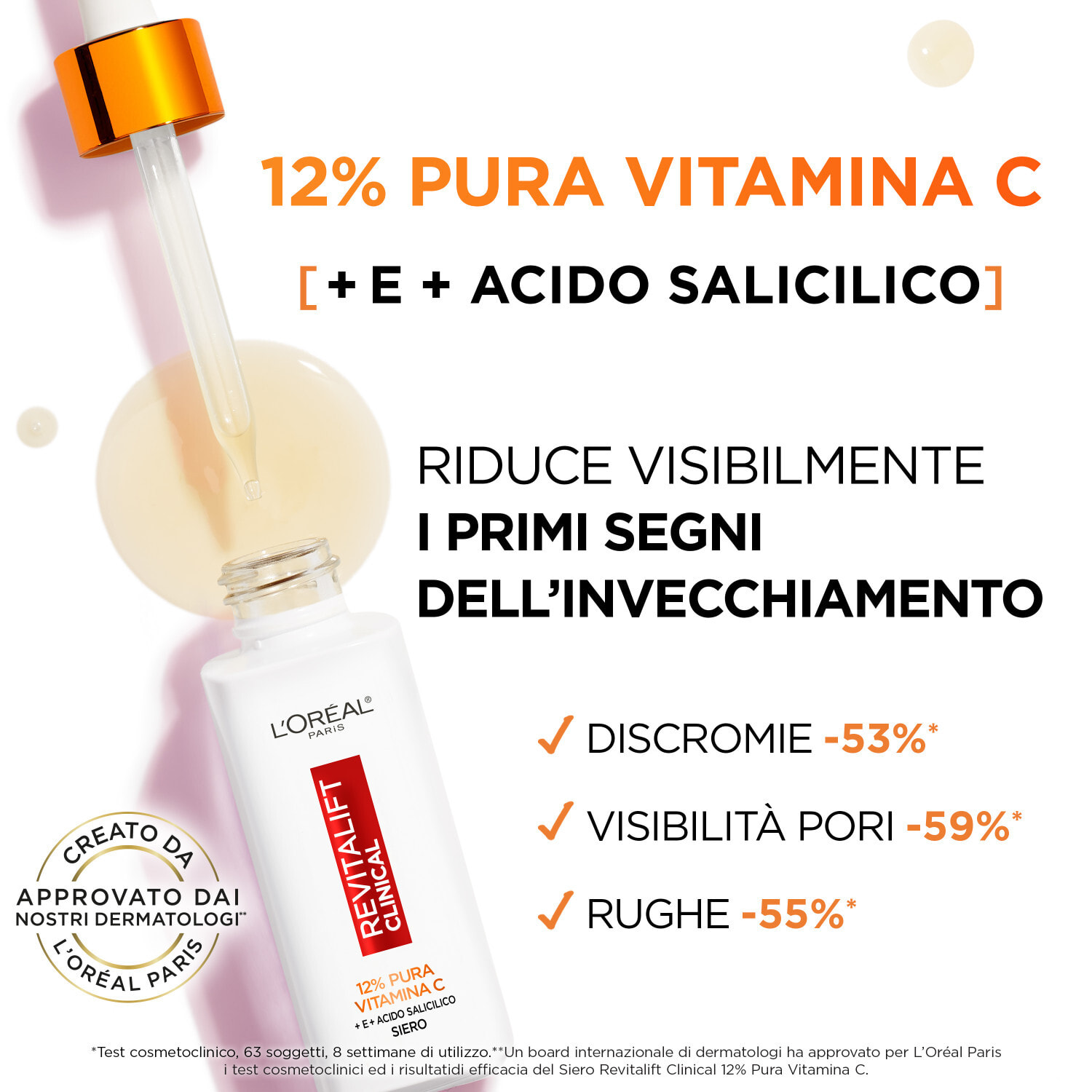 Siero Viso Antietà Revitalift Clinical 12% Pura Vitamina C con Acido Salicilico e Vitamina E - Flacone da 30ml