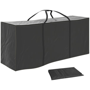 Bolsa de Almacenamiento para Cojines de Jardín Impermeable, Bolsa de Almacenamiento para Árbol de Navidad, Oxford Resistente, con Asas, Funda de Cojines para Exterior, 175x55x75 cm, Negro