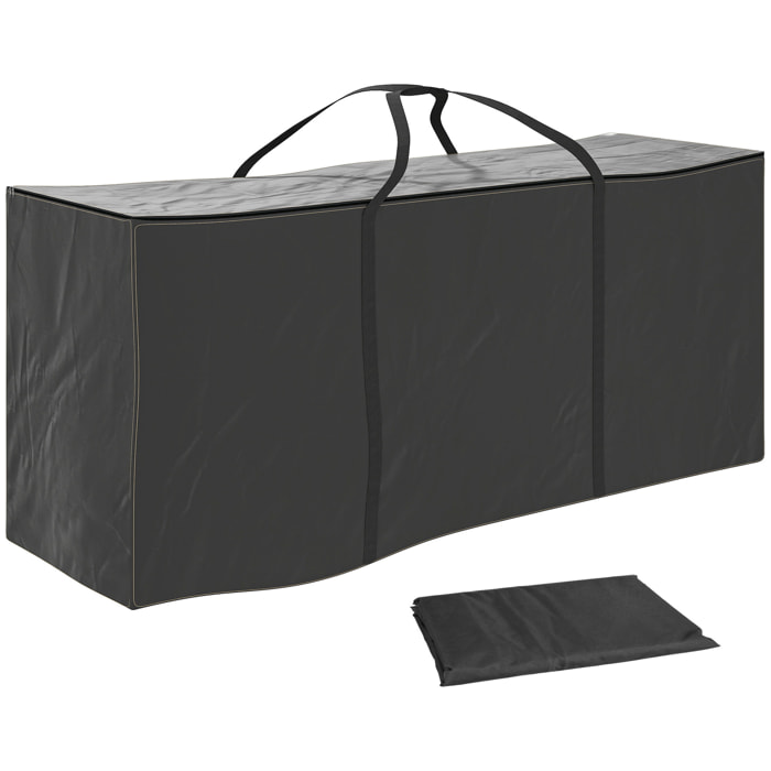 Bolsa de Almacenamiento para Cojines de Jardín Impermeable, Bolsa de Almacenamiento para Árbol de Navidad, Oxford Resistente, con Asas, Funda de Cojines para Exterior, 175x55x75 cm, Negro