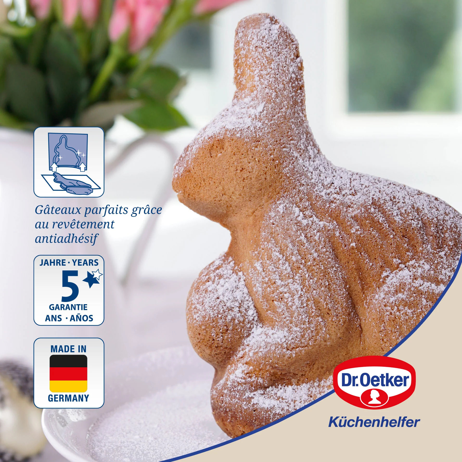 Moule à gâteaux 3D en forme de lapin de Pâques 600 ml Dr.Oetker