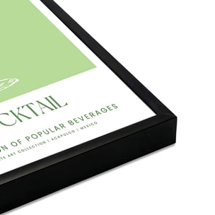 Affiche encadrée Margarita vert pastel Affiche + cadre en métal - Noir