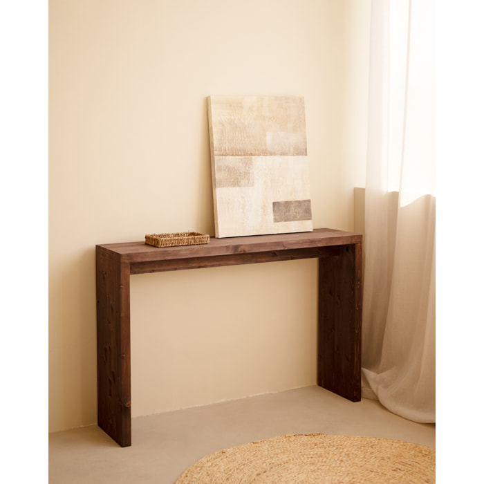 Console en bois massif ton noyer 120x80cm Hauteur: 80 Longueur: 120 Largeur: 30