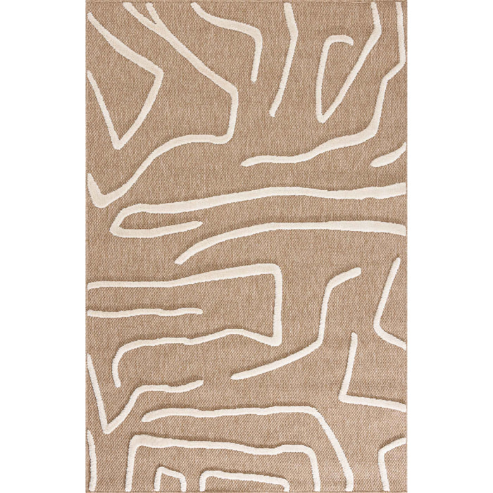 PALMA - Tapis aspect jute à motif en relief - Blanc