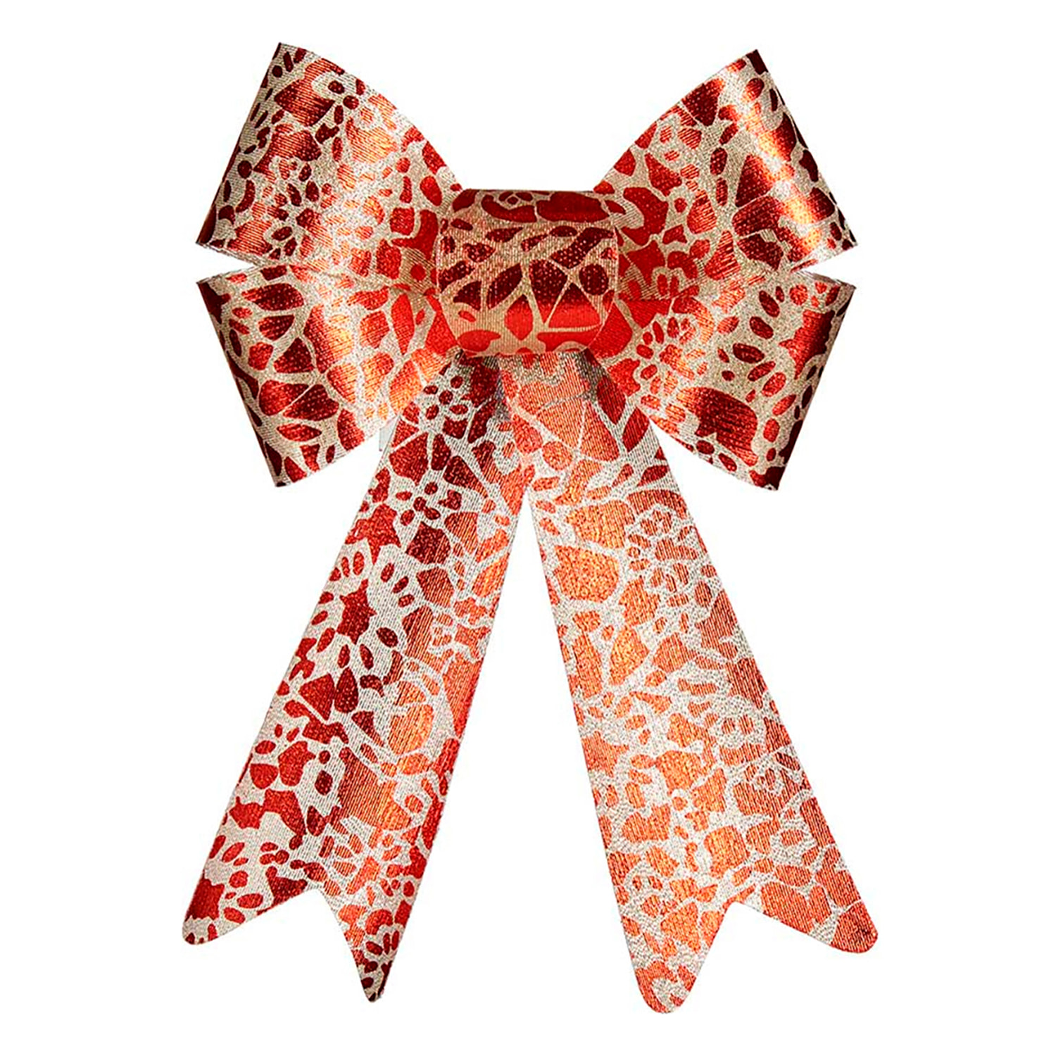 Fiocco decorativo stampato rosso e oro, PVC 15x25 CM