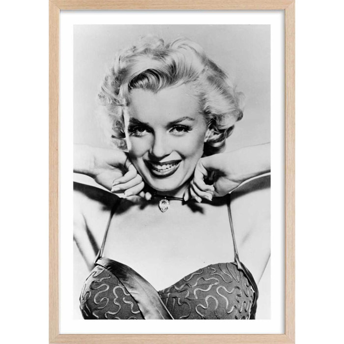 Affiche célébrité Marilyn Monroe, 1953 Affiche + cadre en bois - Chêne