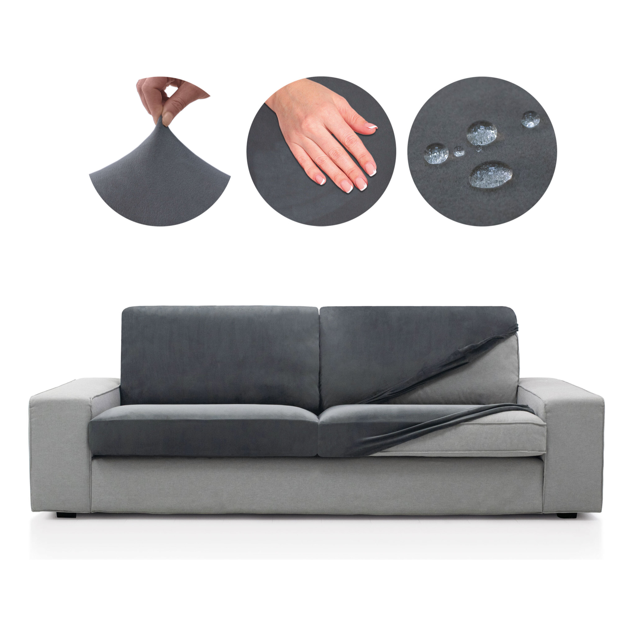 Funda TERCIOPELO ANTIMANCHAS para ASIENTO y RESPALDO modelo VERONICA