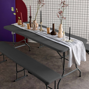 Table + bancs de réception pliante plastique SET DE RÉCEPTION (TABLE + BANCS) FIESTA
